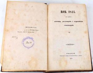 JAHR 1844 in Bezug auf Bildung, Industrie und vorübergehende Unfälle I-VI