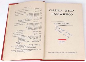 FIEDLER - ŻARLIWA WYSPA BENIOWSKIEGO Londyn 1944. Wyd.1