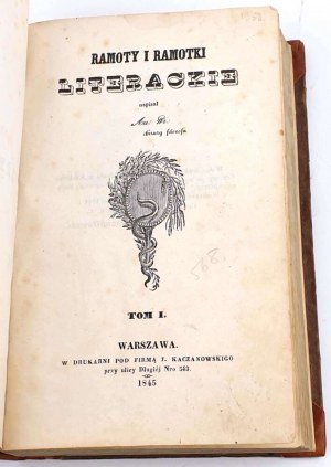 WILKOŃSKI - RAMOTY I RAMOTKI T.1-2 [ensemble en 1 vol.] 1845 gravures sur bois