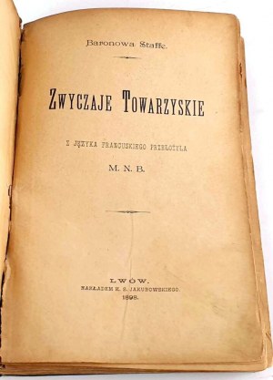 STAFFE - TOWARZYSKIE Lebensart Lemberg 1898