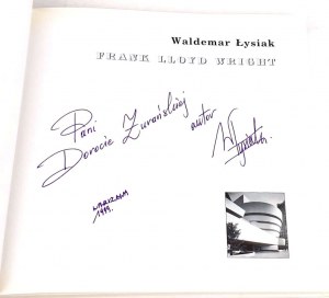 LYSIAK - FRANK LLOYD WRIGHT, dedica dell'autore