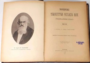 ANNALS OF THE POZNAŃ SCIENCES ASSOCIATION Ročník XX 1894