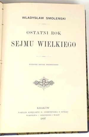 SMOLENSK - DERNIÈRE ANNÉE DU GRAND SEJM