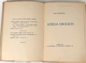 KASPROWICZ - KSIEGA UBOGICH 1916 wyd.1