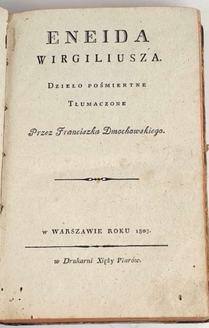 WERGILIUSZ- ENEIDA WIRGILIUSZA wyd.1, 1809