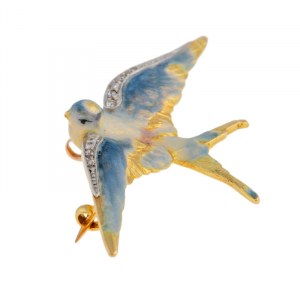 Brooch-pendant in the form of a bird, 19th/20th century, Art Nouveau