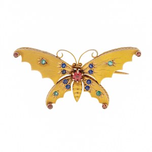 Brosche in Form eines Schmetterlings, Frankreich, 19./20. Jahrhundert.