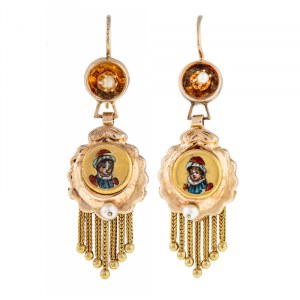 Earrings with representation of a woman, 2nd half of 19th century.