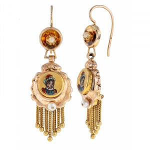 Earrings with representation of a woman, 2nd half of 19th century.