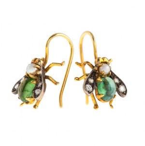 Earrings in the form of flies, mid-20th century.