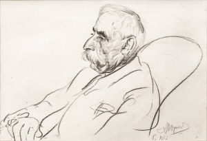 Leon Wyczółkowski, Portrait of a man in an armchair, first half of the 20th century.