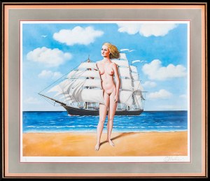 Rafal Olbinski, Under Full Sails I of XX, 2023