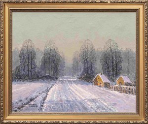 Wiktor Korecki, Winterlandschaft, zweite Hälfte des 20. Jahrhunderts.