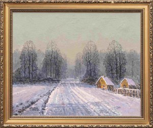 Wiktor Korecki, Paysage d'hiver, seconde moitié du XXe siècle.