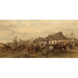 Ludwik Gędłek, Koński targ na przedmieściach, 1881