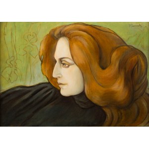 Władysław Ślewiński, Portrait of a woman with red hair, ca. 1897-1900