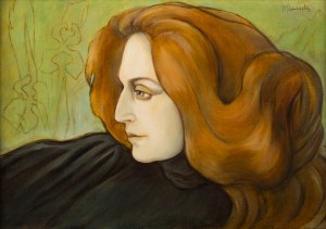 Władysław Ślewiński, Portret kobiety z rudymi włosami, ok. 1897-1900