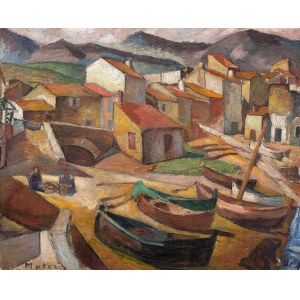 Mela Muter, Pejzaż portowy z Collioure, lata 20. XX w. / Aleja z trzema kobietami, 1905