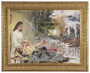 Wojciech KOSSAK (1856-1942), Karpatenhölle - Dolor et Caritas, [Der Große Krieg], 1915