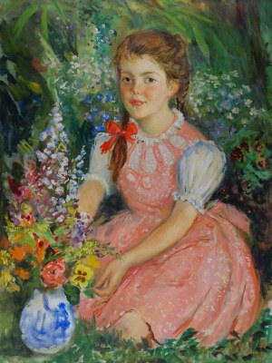 Elijah KANAREK (1902- 1969), Girl in a pink dress