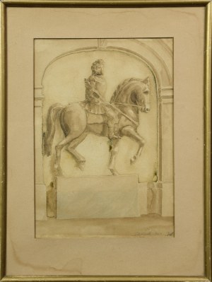Maler unbestimmt, 20. Jahrhundert, Pferdedenkmal, 1924