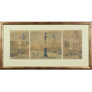 Władysław CHMIELIŃSKI [pseud. STACHOWICZ] (1911-1979), Castle Square in Warsaw - triptych