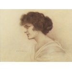 Piotr STACHIEWICZ (1858-1938), Portret kobiety z profilu