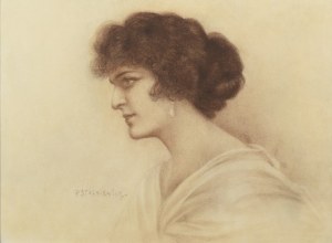Piotr STACHIEWICZ (1858-1938), Ritratto di donna di profilo