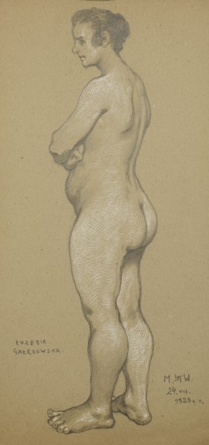 Marian WAWRZENIECKI (1863-1943), Nude sideways, 1923