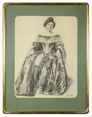 Józef MEHOFFER (1869-1946), Portrét manželky Jadwigy Mehofferovej