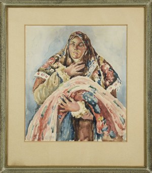 Franciszek JAŹWIECKI (1900-1946), Kobieta w chuście, 1941