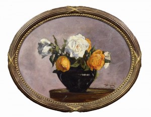 Henryk BACZYŃSKI, 20e siècle, Roses dans un vase, 1922
