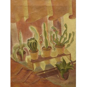 Tadeusz KLIMEK, XX w., Martwa natura z kaktusami, 1942
