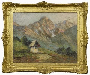 Gregory MENDOLY (1898-1966), Paysage de montagne avec chapelle, 1934