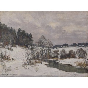 Stefan DOMARADZKI (1897-1983), Winter landscape with a river, 1945