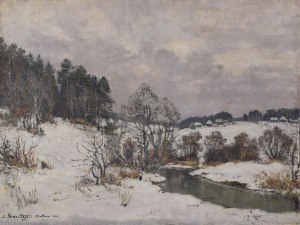 Stefan DOMARADZKI (1897-1983), Paysage d'hiver avec rivière, 1945