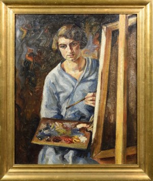 Umělec neurčen, 20. století, Autoportrét u stojanu
