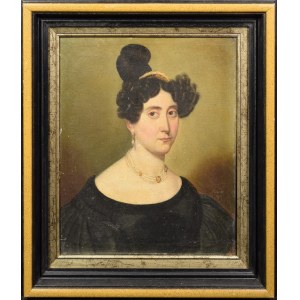 MALIŃSKI, XIX w., Portret kobiety z perłową biżuterią, 1833