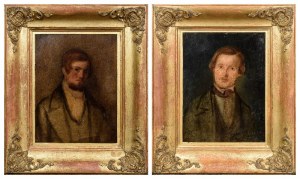 Painter unspecified, 19th century, Pair of male portraits