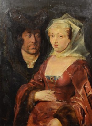 Painter unspecified, 19th century, Portrait of Ansegisus and St. Bega of Brabant