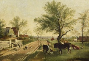 Michal NEGRUSZ (1866-1945), Idyllic homestead, 1923