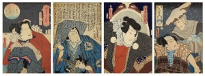 Utagawa KUNISADA (1786-1865), Aktorzy kabuki - 4 prace