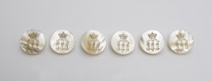 [Czartoryski, Habsburgs] Set of 6 buttons with the letter M under the archduke's crown