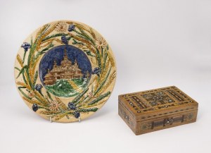 Casket and ceramic plate, Hutsuliana