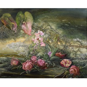 Stanisława PIETRZAK-KRUPIŃSKA (ur. 1939), Anturium i granaty, 2012