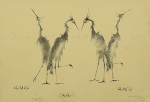 Bronislaw CHROMY (1925-2017), Pair of lithographs - Cyclists and Masurian Birds