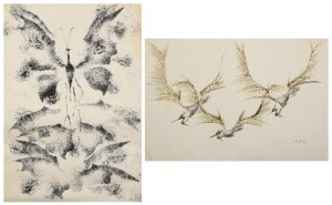 Bronislaw CHROMY (1925-2017), Coppia di litografie: Uccelli e farfalle