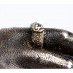 French horn horse whip with silver handle