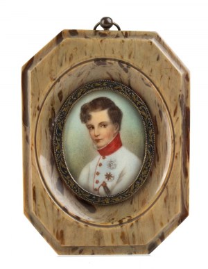 Francuska miniatura w skorupie żółwia z portretem Napoleona II