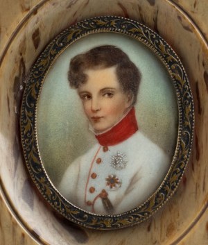 Französische Schildpattminiatur mit einem Porträt von Napoleon II.